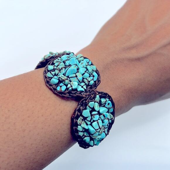 Mosaic Turquoise Stone Bracelet - Picture 5 of 12